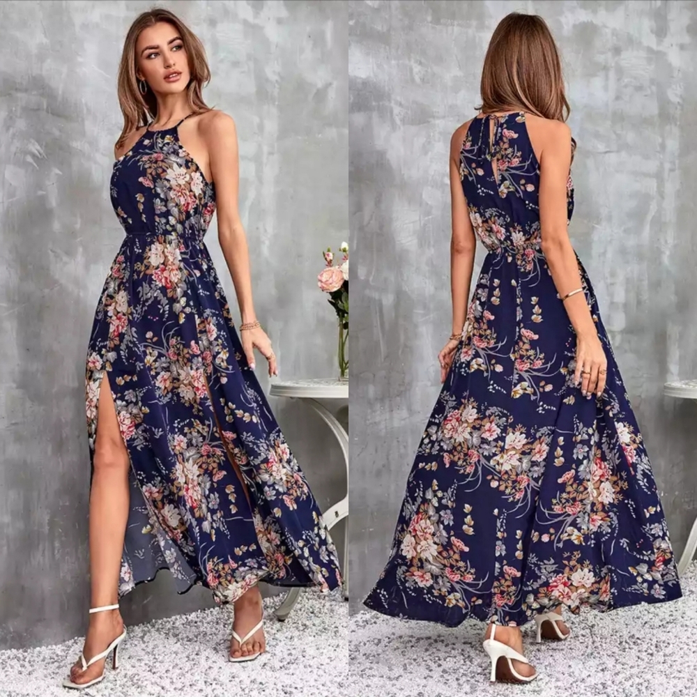 NWT Cupshe Hermine Halter Neck Elastic Waist Slip Dress size Medium